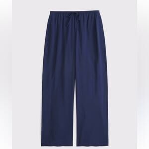 Abercrombie & Fitch Deep Blue Textured Pull on Pant Pants Drawstring